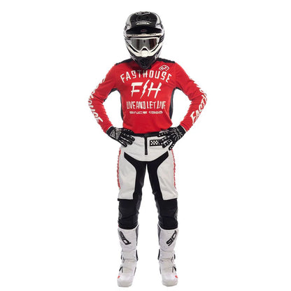 Fasthouse Grindhouse Pant - Youth - White-Red