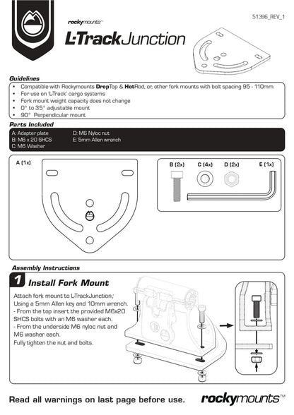 Rocky Mounts L-Track Junction Adapter