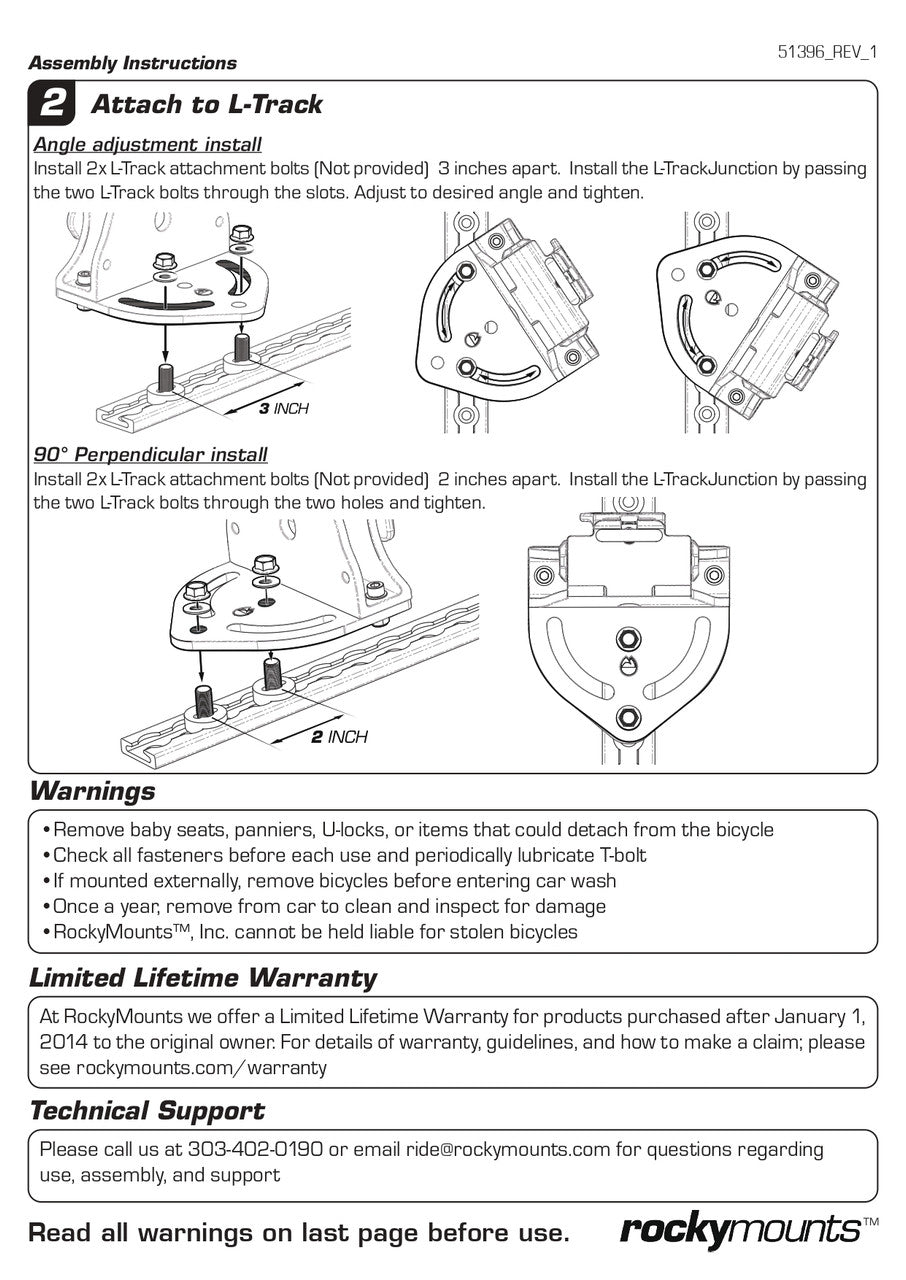 Rocky Mounts L-Track Junction Adapter
