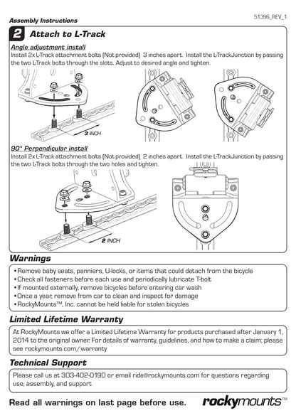 Rocky Mounts L-Track Junction Adapter