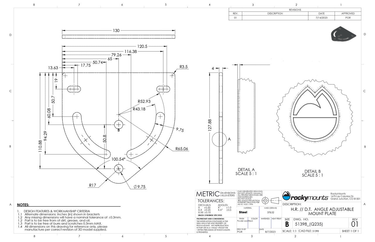 Rocky Mounts L-Track Junction Adapter