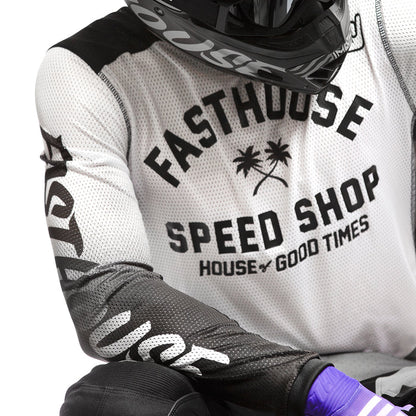 Fasthouse Grindhouse Air Cooled Asher Jersey - White-Black