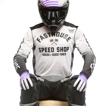 Fasthouse Grindhouse Air Cooled Asher Jersey - White-Black