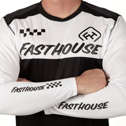Fasthouse Alloy Block Long Sleeve MTB Jersey - Youth - Silver-Charcoal