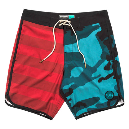 Fasthouse After Hours 18" 3 Pocket Patriot Boardshort - Red-Blue