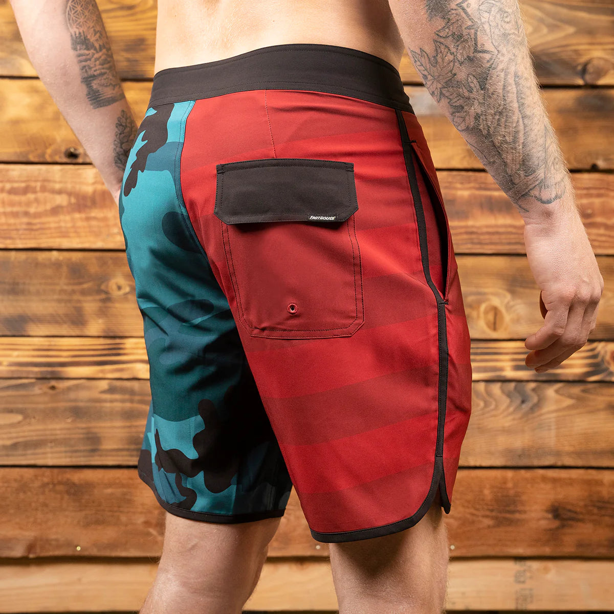 Fasthouse After Hours 18" 3 Pocket Patriot Boardshort - Red-Blue