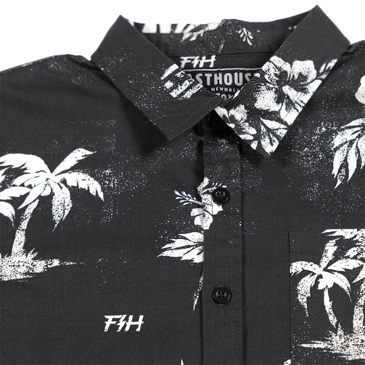 Fasthouse Alani Short Sleeve Button Up Shirt - Youth - Black