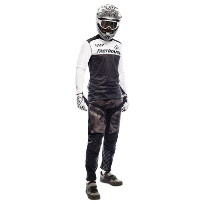 Fasthouse Alloy Block Long Sleeve MTB Jersey - Youth - Silver-Charcoal