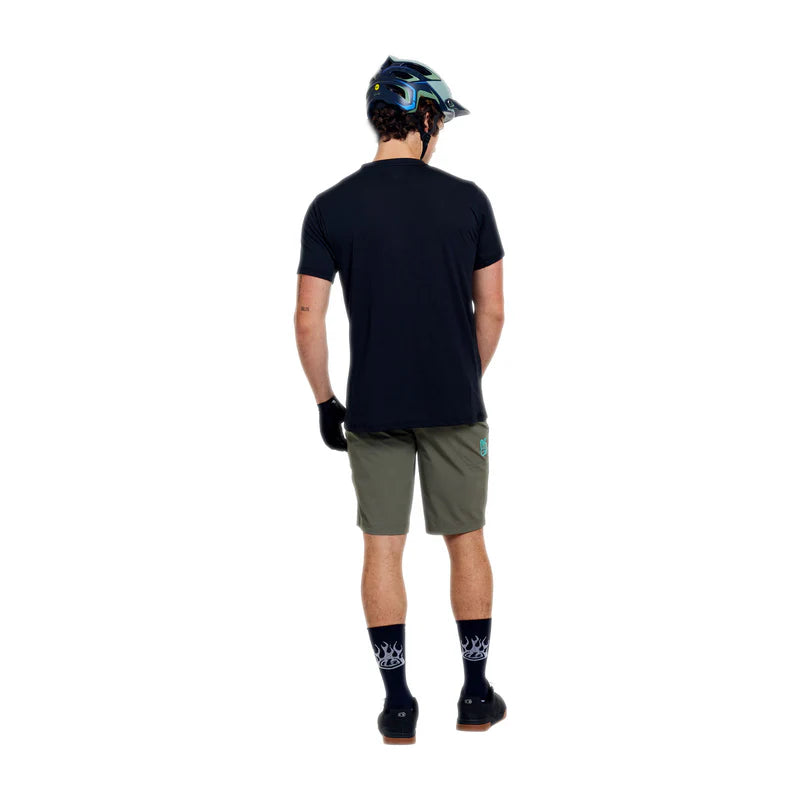 Troy Lee Designs Skyline Short Sleeve Ride Tee - Signature - Black-Real Teal