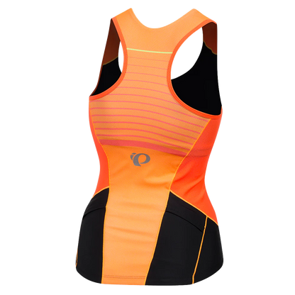 Pearl Izumi Elite Pursuit Tri Tank - Womens - Fiery Coral-Orange Pop Diffuse