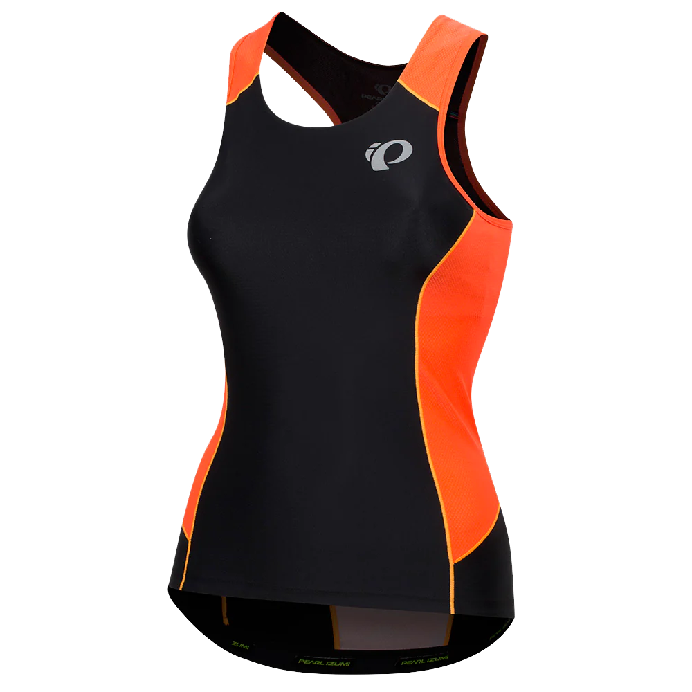 Pearl Izumi Elite Pursuit Tri Tank - Womens - Fiery Coral-Orange Pop Diffuse