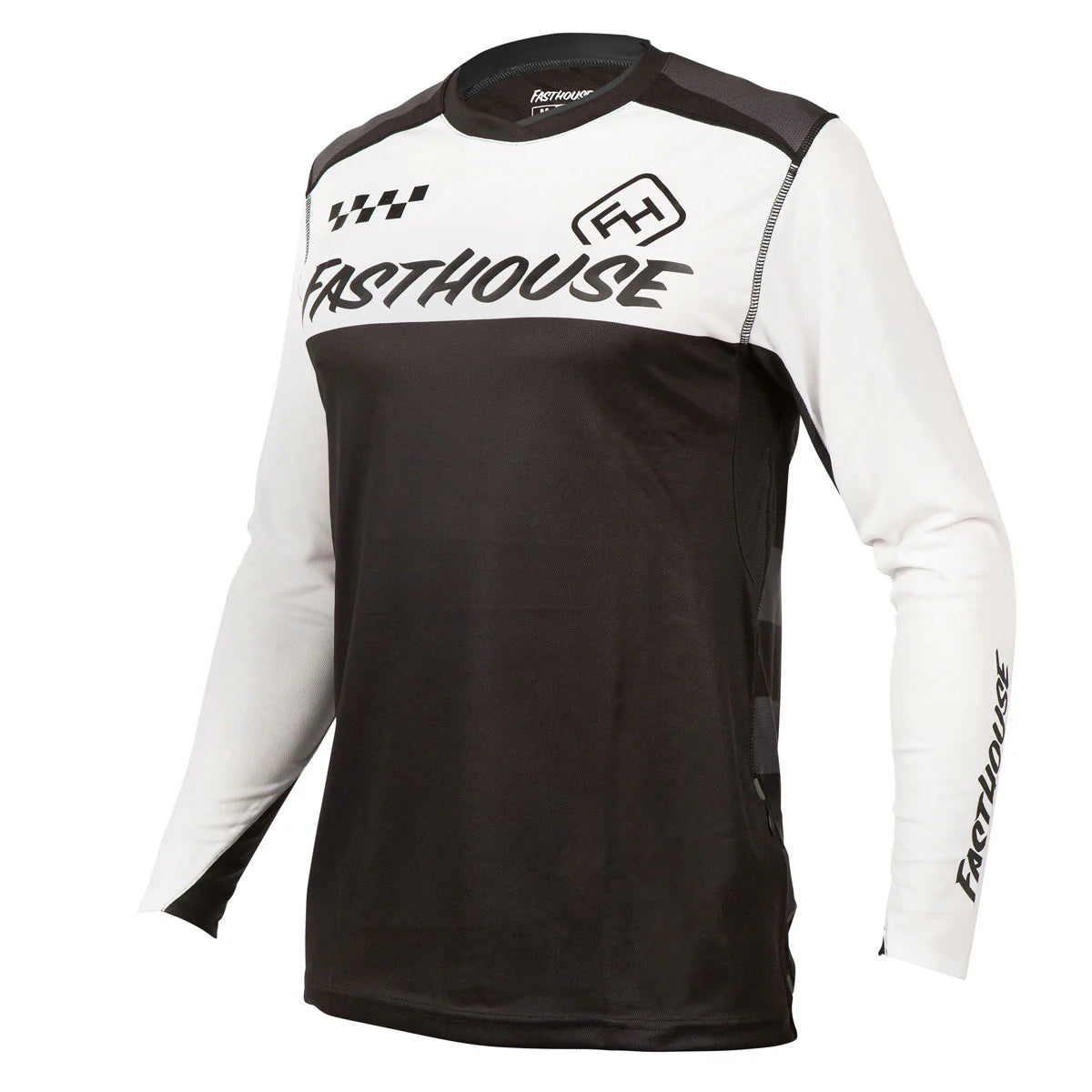 Fasthouse Alloy Block Long Sleeve MTB Jersey - Youth - Silver-Charcoal
