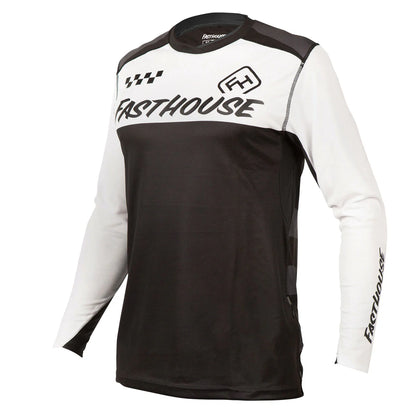 Fasthouse Alloy Block Long Sleeve MTB Jersey - Youth - Silver-Charcoal
