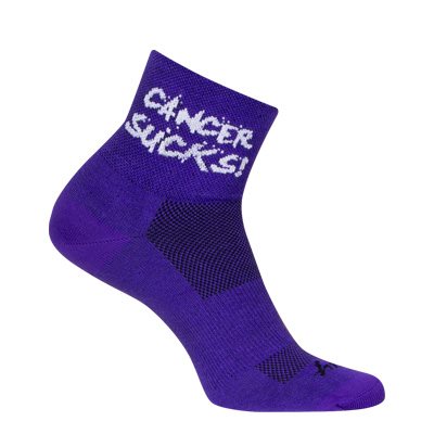 SockGuy Classic 3" Cuff Sock - Cancer Sucks Purple