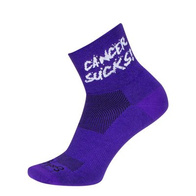 SockGuy Classic 3" Cuff Sock - Cancer Sucks Purple
