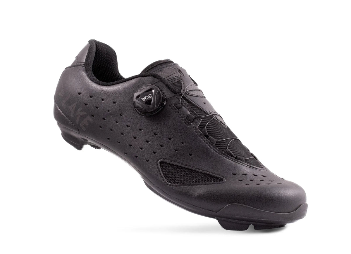 Lake CX177 Road Shoe - Black-Black Reflective