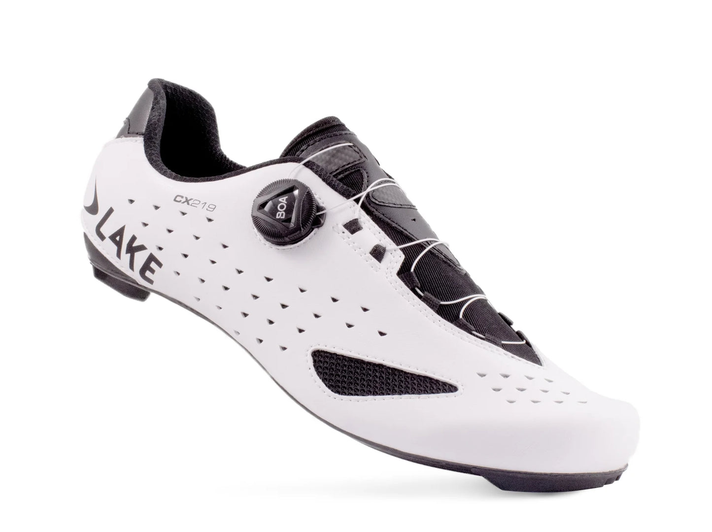 Lake CX219 Road Shoe - Wide - White-Black