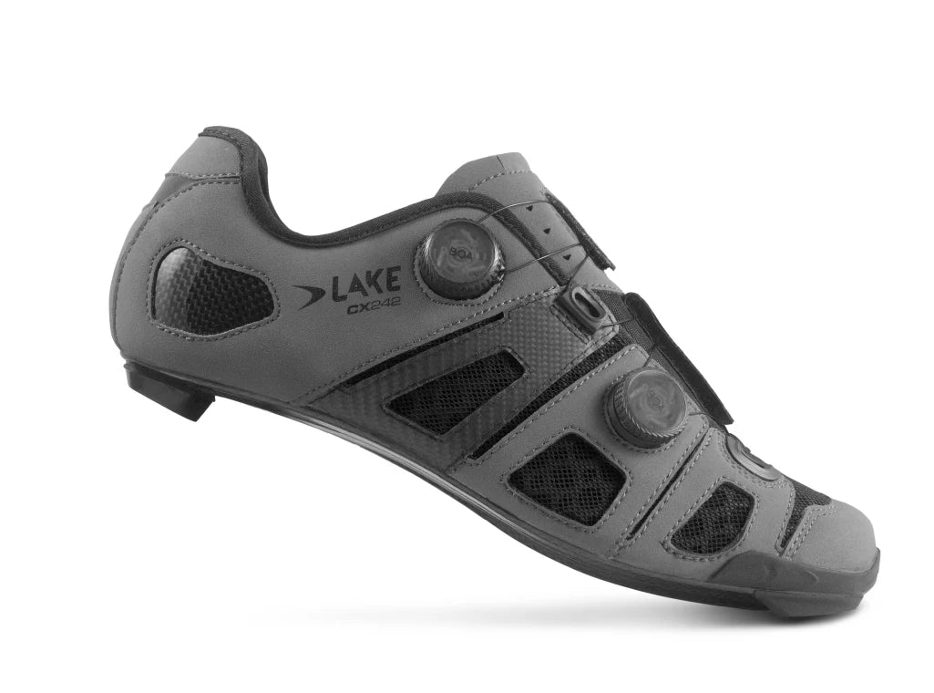 Lake CX242 Road Shoe - Matt Gray-Black