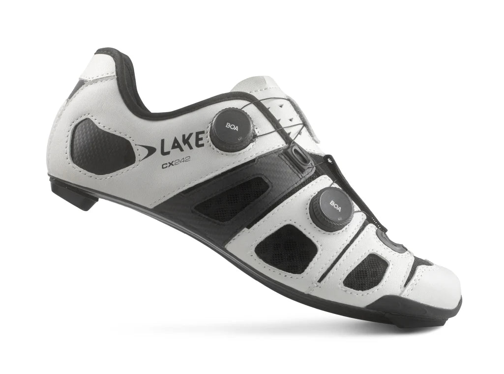 Lake CX242 Road Shoe - Wide - White-Black