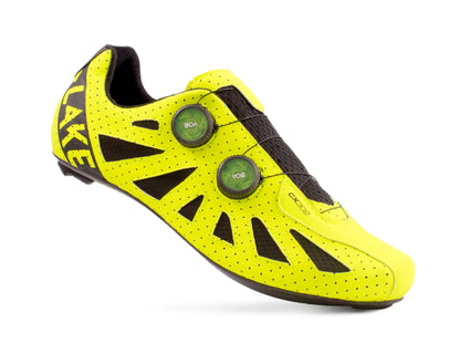Lake CX302 Road Shoe - Wide - HiViz Yellow-Black