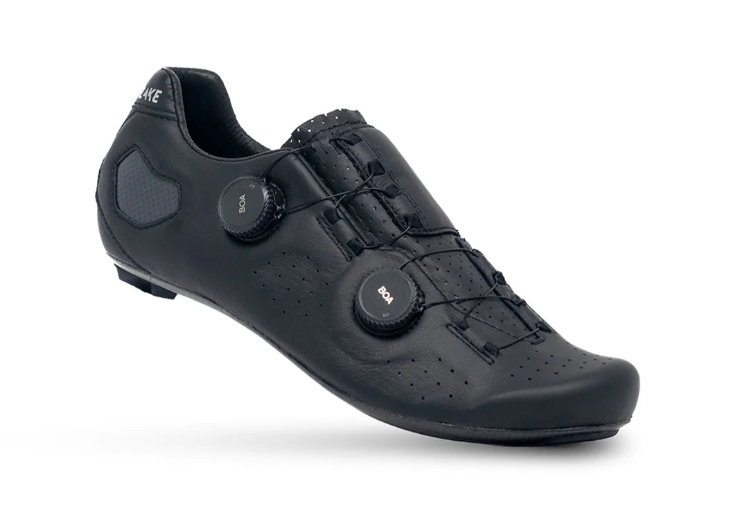Lake CX333 Road Shoe - Wide - Black-Silver