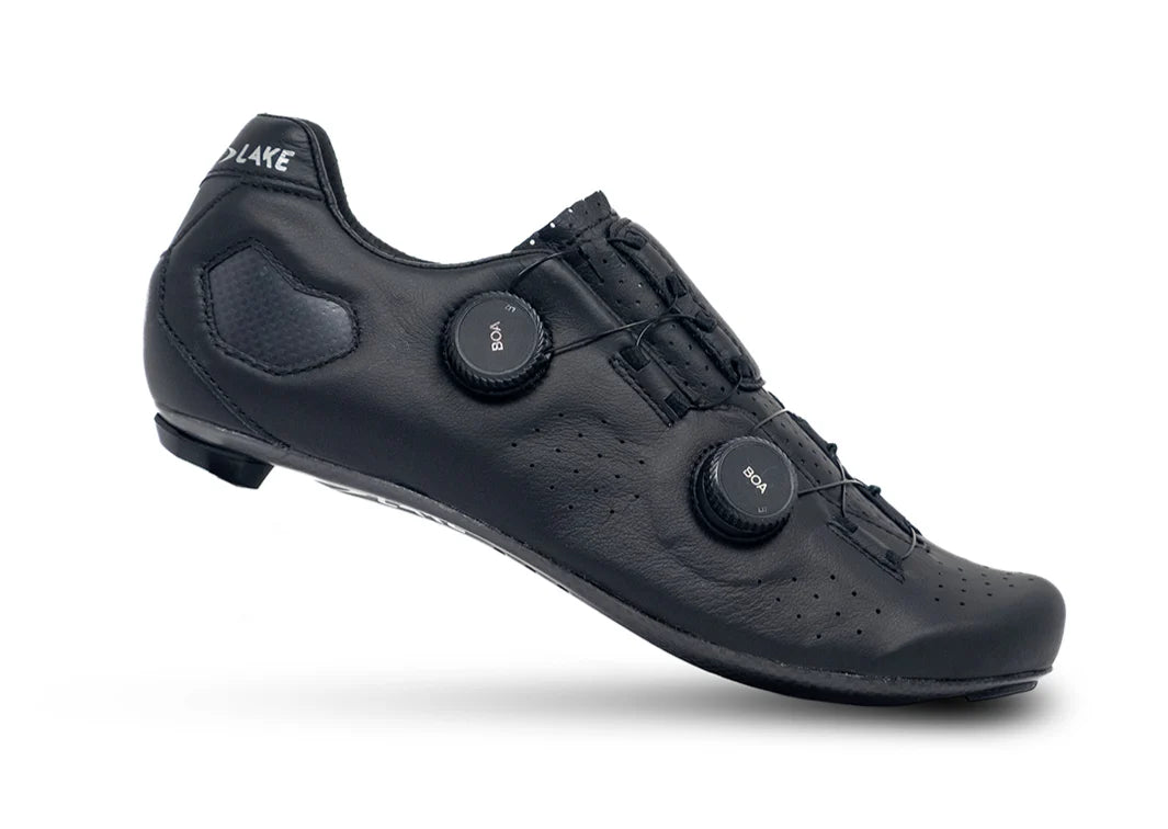 Lake CX333 Road Shoe - Narrow - Black-Silver