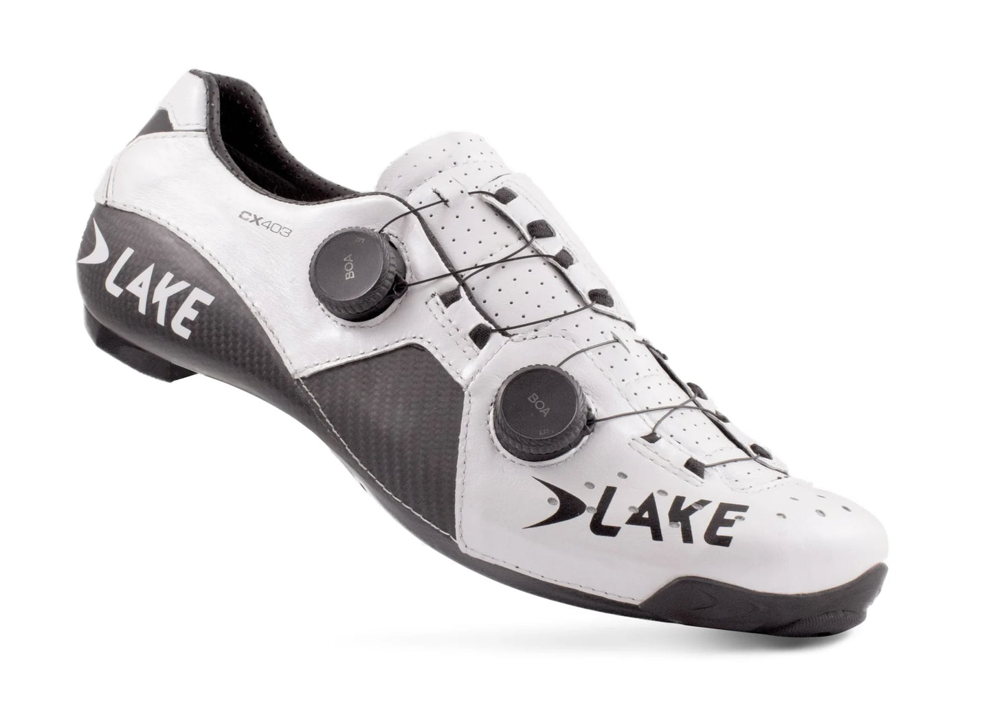 Lake CX403 Road Shoe - Wide - White-Black
