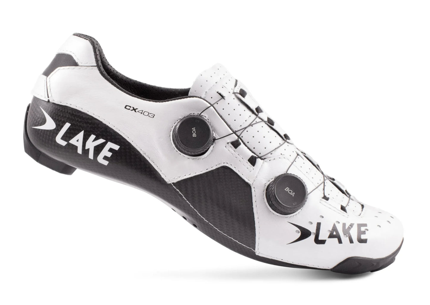 Lake CX403 Road Shoe - Wide - White-Black