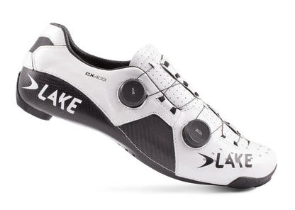 Lake CX403 Road Shoe - Wide - White-Black