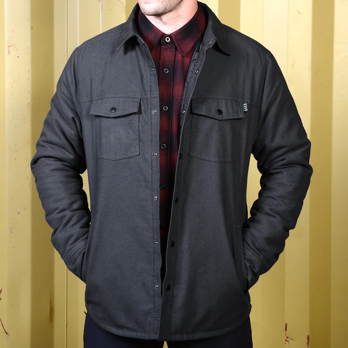Fasthouse Elysian Quilted Flannel Shirt - Charcoal