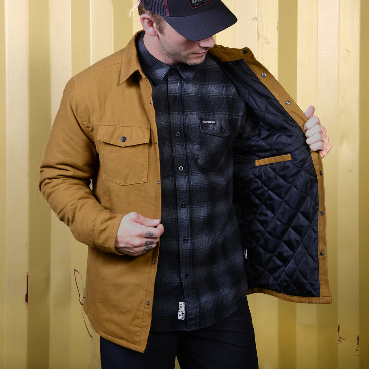 Fasthouse Elysian Quilted Flannel Shirt - Tobacco