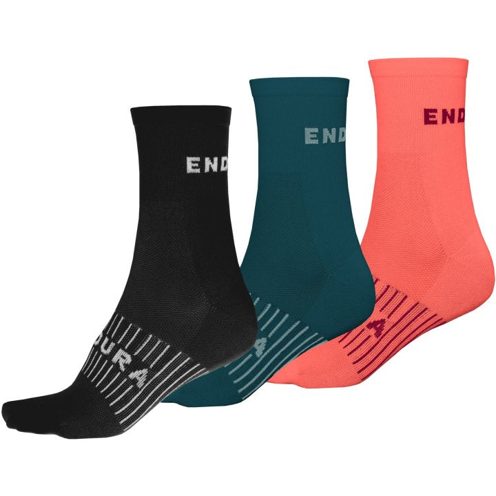 Endura Coolmax Race Sock - Triple Pack - Womens - Black