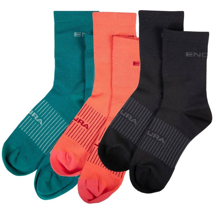 Endura Coolmax Race Sock - Triple Pack - Womens - Black