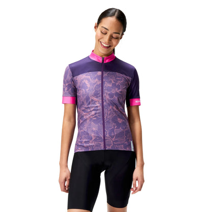 Endura FS260 Floral Block Short Sleeve Road Jersey - Womens - Bramble