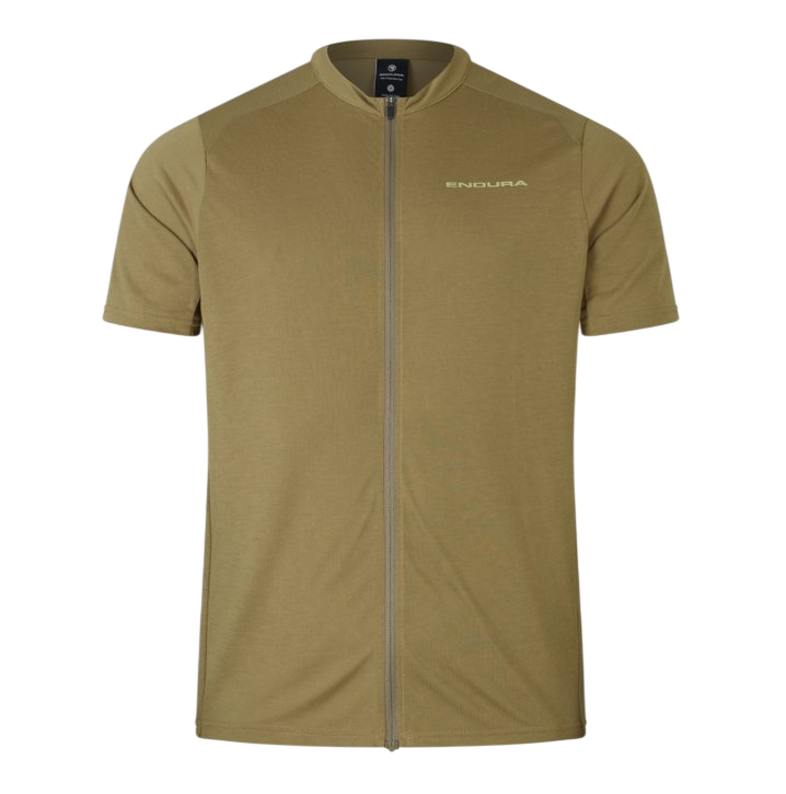 Endura Loop Short Sleeve Zipped MTB Jersey - Tweed Green