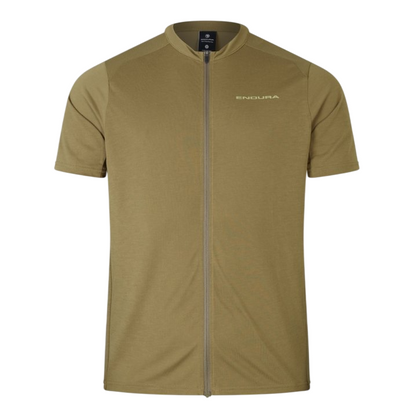 Endura Loop Short Sleeve Zipped MTB Jersey - Tweed Green