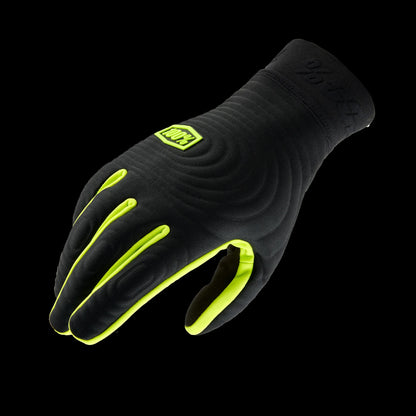 100% Brisker Xtreme Glove - Black-Fluo Yellow