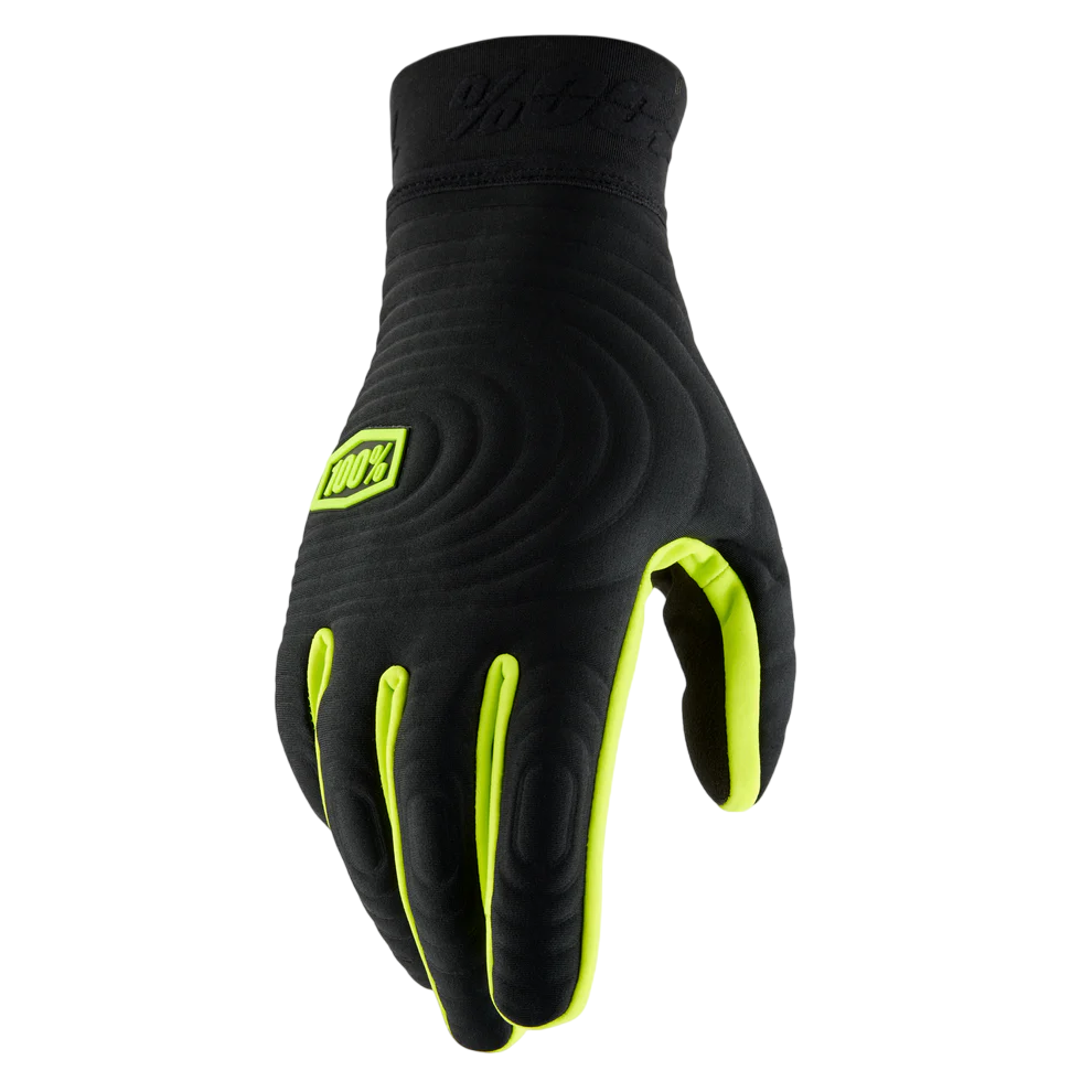 100% Brisker Xtreme Glove - Black-Fluo Yellow