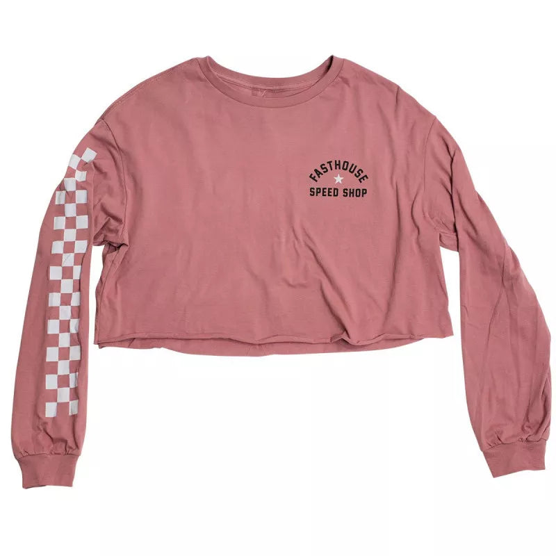 Fasthouse Star Long Sleeve Crop Tee - Womens - Heather Mauve