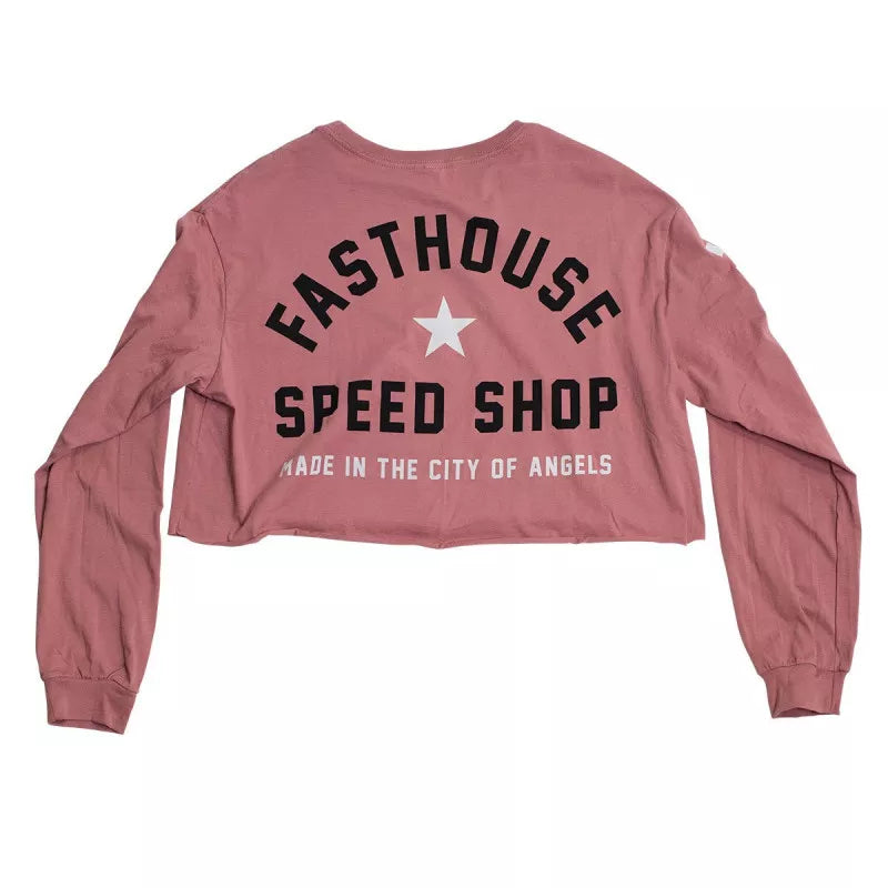Fasthouse Star Long Sleeve Crop Tee - Womens - Heather Mauve