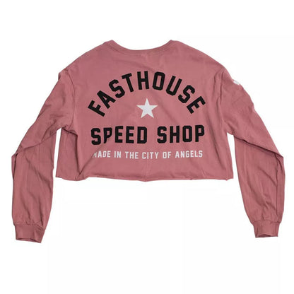Fasthouse Star Long Sleeve Crop Tee - Womens - Heather Mauve