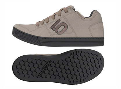 Five Ten Freerider Canvas Flat Pedal Shoe - Womens - Wonder Taupe-Warm Clay-Gray Six