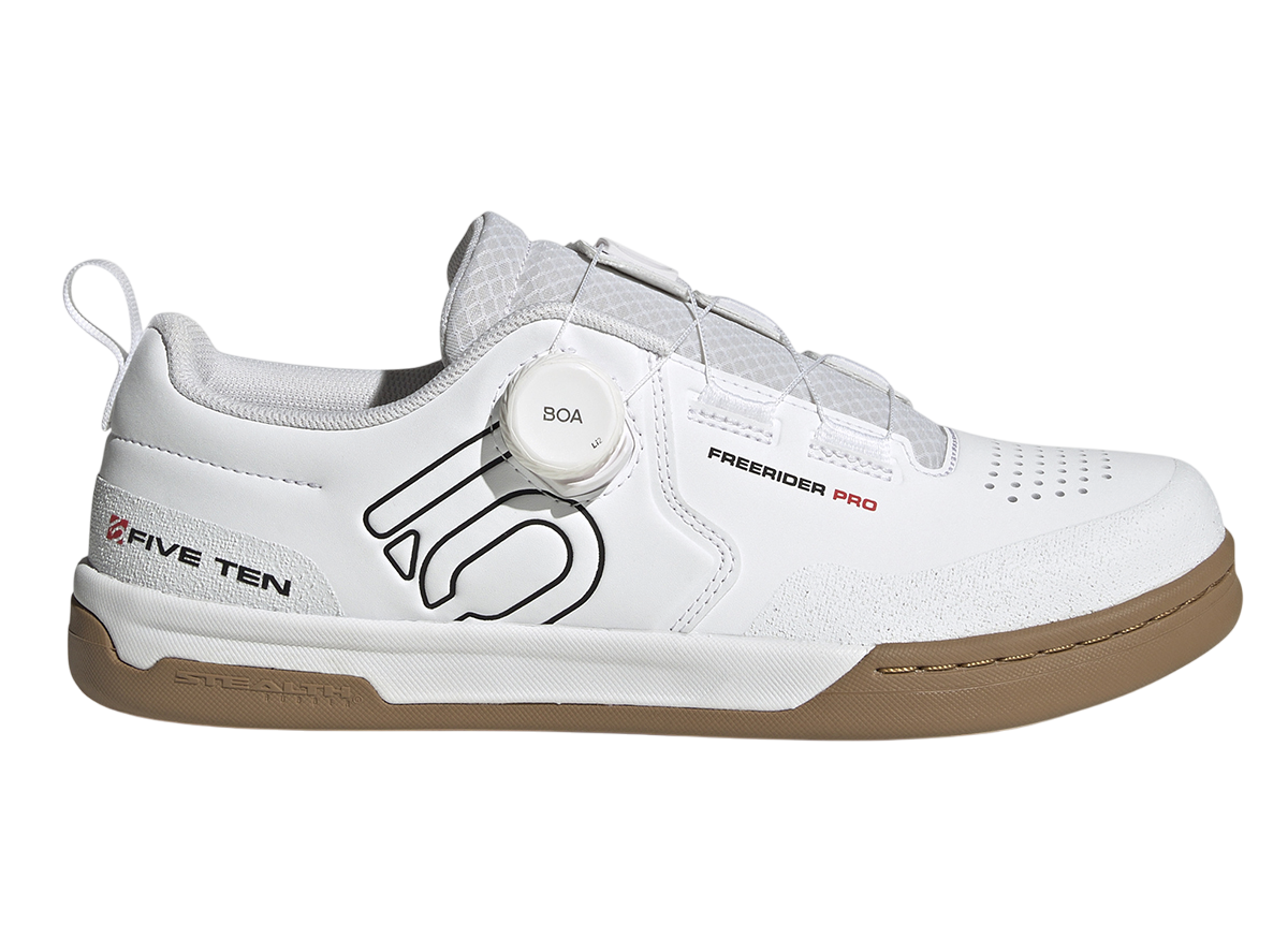 Five Ten Freerider Pro BOA Flat Pedal Shoe - Ftwr White-Core Black-Red
