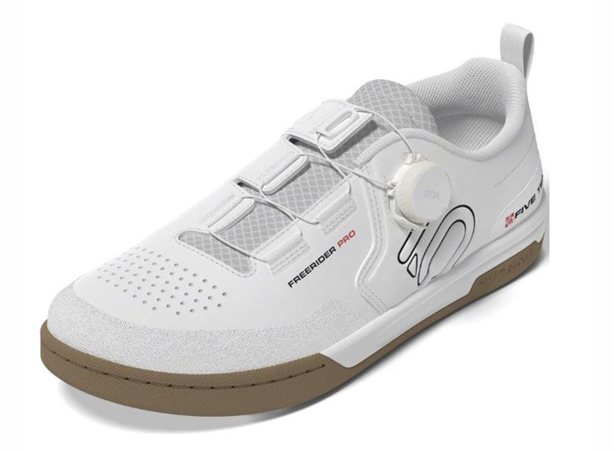 Five Ten Freerider Pro BOA Flat Pedal Shoe - Ftwr White-Core Black-Red