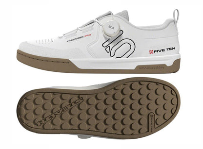 Five Ten Freerider Pro BOA Flat Pedal Shoe - Ftwr White-Core Black-Red