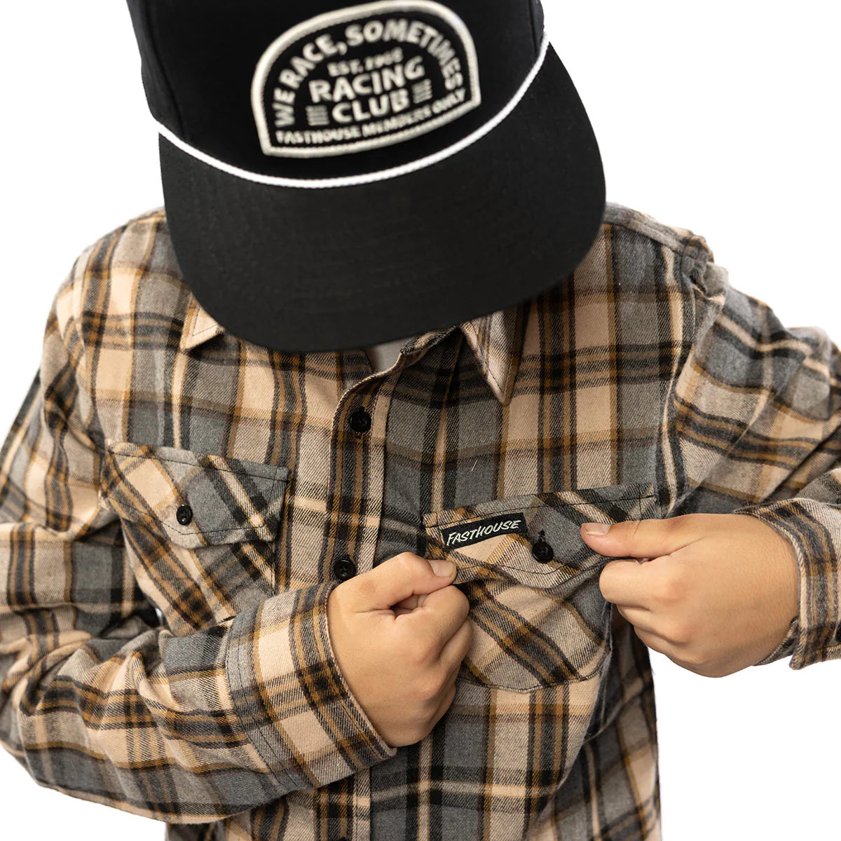 Fasthouse Saturday Night Special Flannel Shirt - Youth - Beige