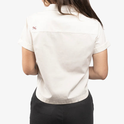 Fasthouse Garage Talk Short Sleeve Button Up - Womens - Off White
