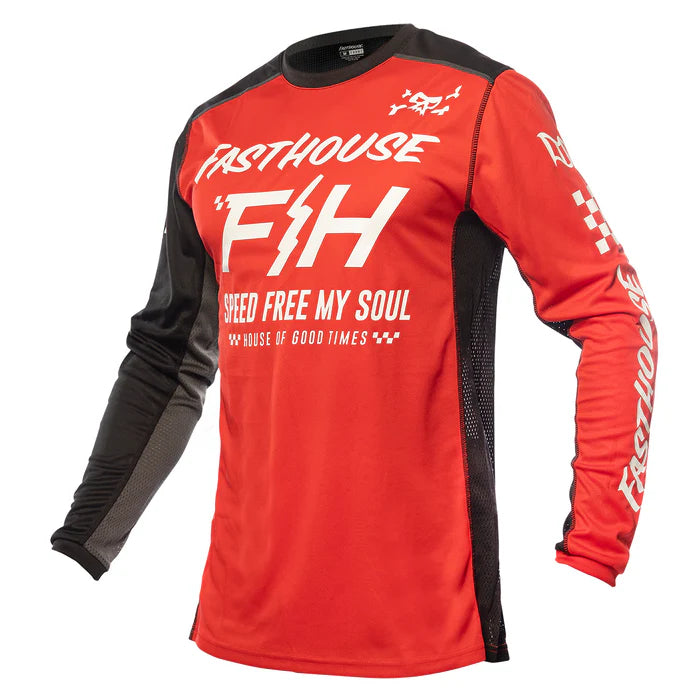 Fasthouse Grindhouse Slammer Jersey - Youth - Red-Black