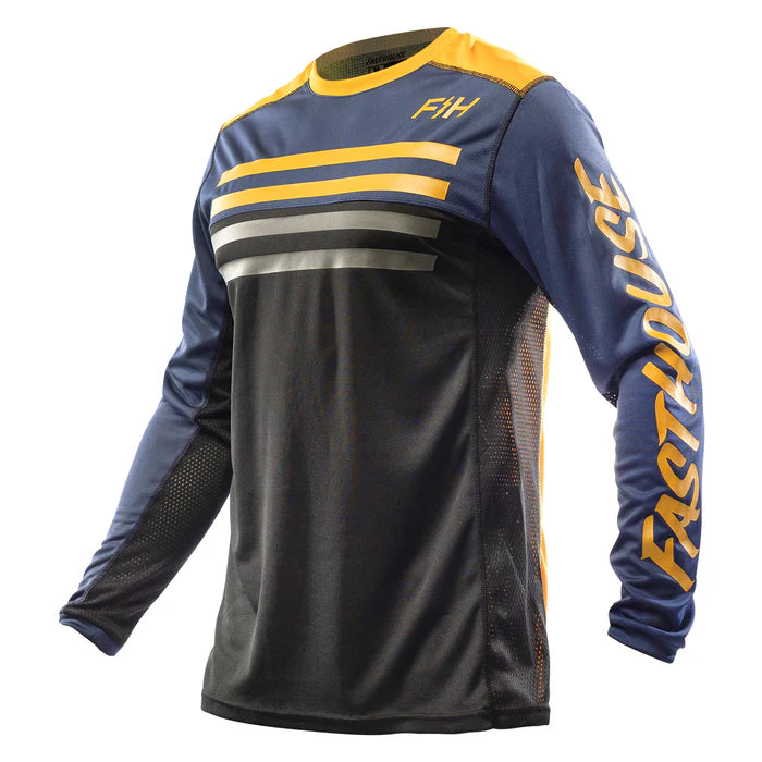 Fasthouse Grindhouse Tempo Jersey - Midnight Navy-Vintage Gold