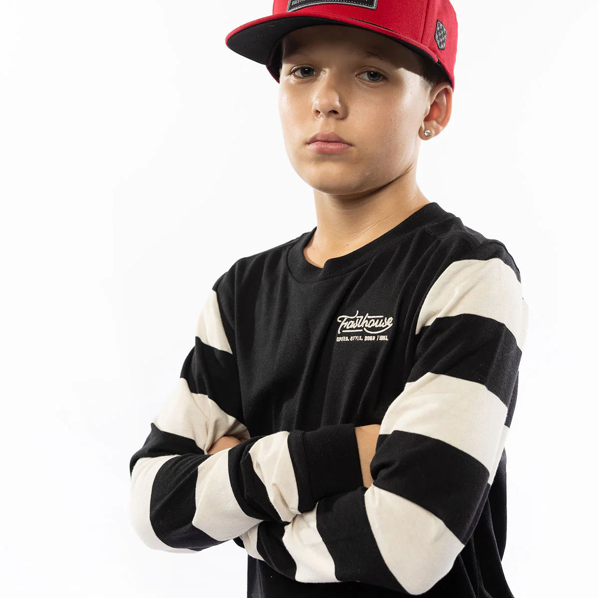 Fasthouse Jailbreak Stripe Long Sleeve Tee - Youth - Black